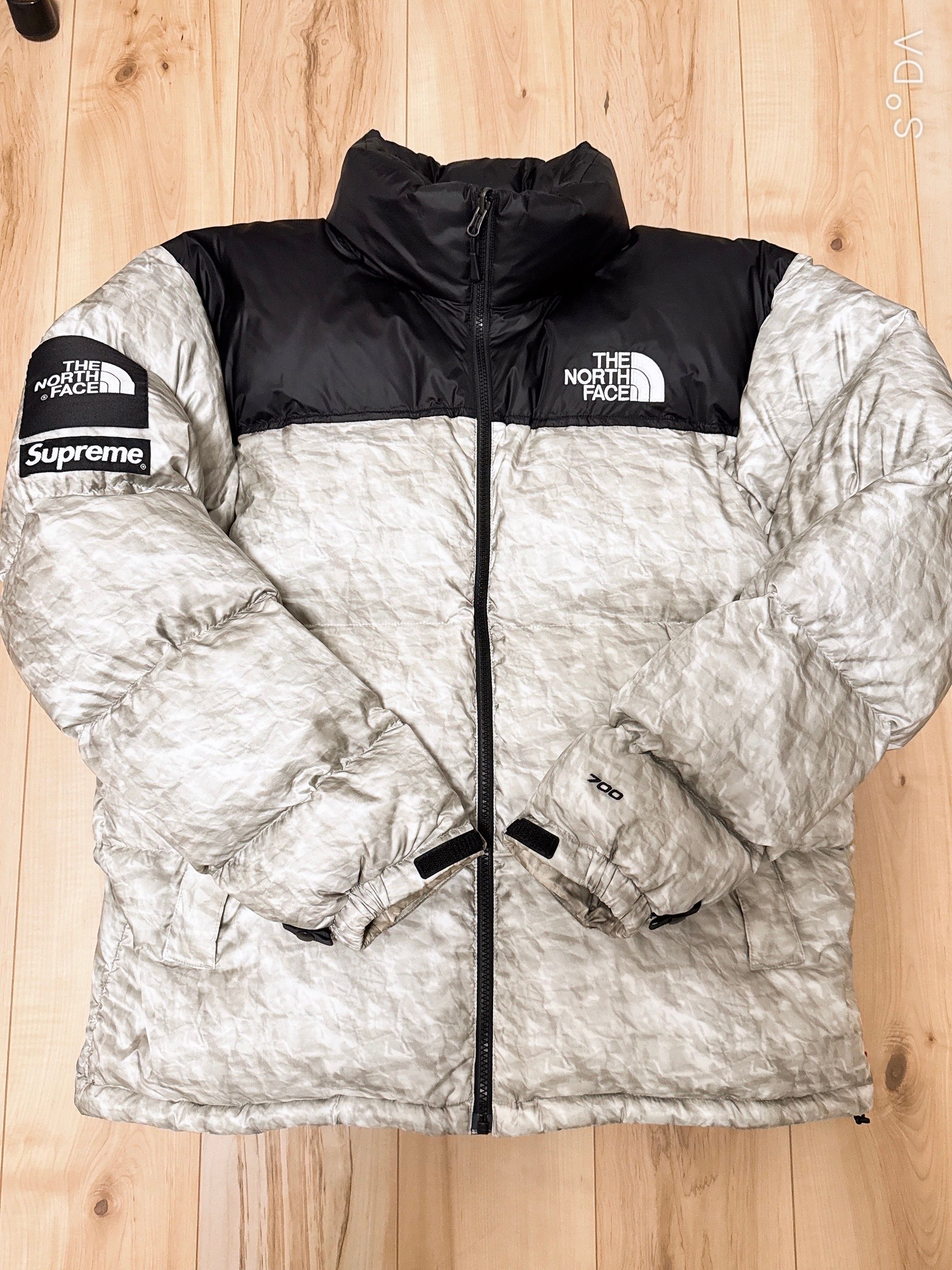 Supreme x The North Face Nuptse Jacket "White Paper Print"