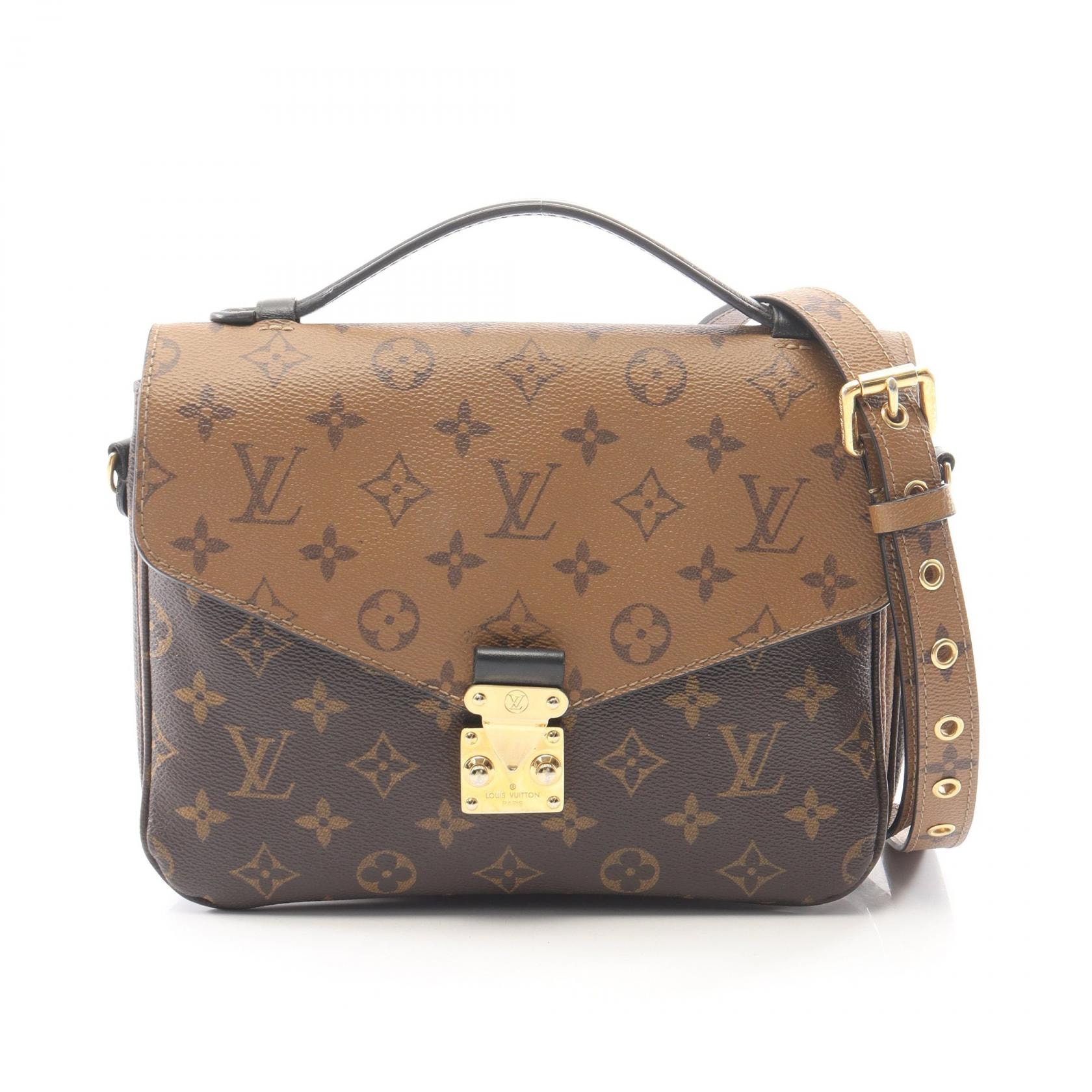 ルイ・ヴィトン LOUIS VUITTON ポシェット メティス MM モノグラムリバース 2WAY ハンドバッグ バッグ PVCコーティングキャンバス レザー レディース ブラウン系 / ブラック系 M44876 【中古】
