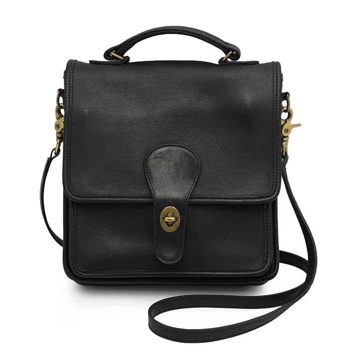 【美品】COACH オールドコーチ ヴィンテージ ショルダーバッグ レディース 5130 メトロポリタン スモールブリーフケース ゴールド ターンロック カーフ カバン 鞄 小物 ショルダーストラップ付属 ブラック 黒