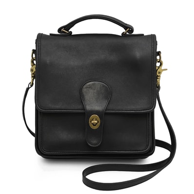 【美品】COACH オールドコーチ ヴィンテージ ショルダーバッグ レディース 5130 メトロポリタン スモールブリーフケース ゴールド ターンロック カーフ カバン 鞄 小物 ショルダーストラップ付属 ブラック 黒