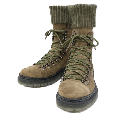 ジミーチュウ カーキ Devin ニットソックス ブーツ 42