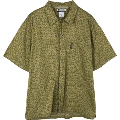 古着 00年代 コロンビア Columbia 総柄 ヤシの木柄 半袖 コットンシャツ ボックスシャツ メンズL相当/eaa632779