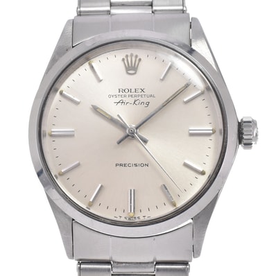 ロレックス ROLEX 5500 ヴィンテージ オイスターパーペチュアル エアキング Cal.1520 シルバー 自動巻き メンズ 良品 腕時計 L#149756