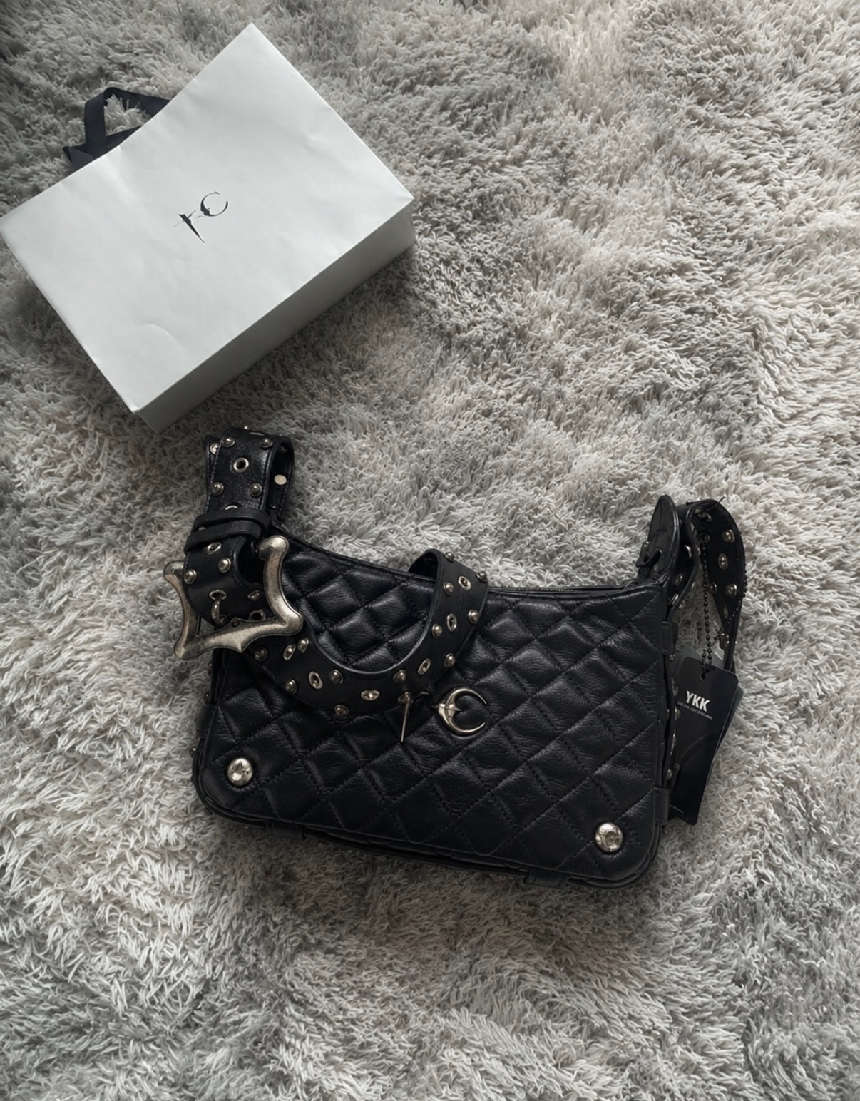THUG CLUB Angels Quilted Belt Bag "Black"