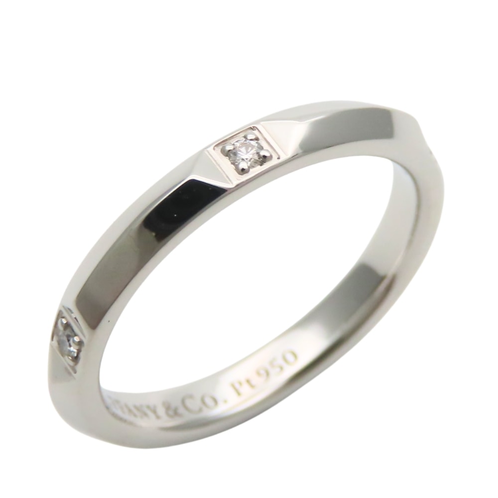 【中古】 ティファニー リング・指輪 トゥルーバンド Pt950 ダイヤモンド 約4.5g プラチナ 5PD ジュエリー レディース 女性 TIFFANY&Co.