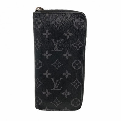 【6dc3691-k】ルイヴィトン 長財布 モノグラム・エクリプス ジッピーウォレットヴェルティカル N63095 ブラック【中古】メンズ