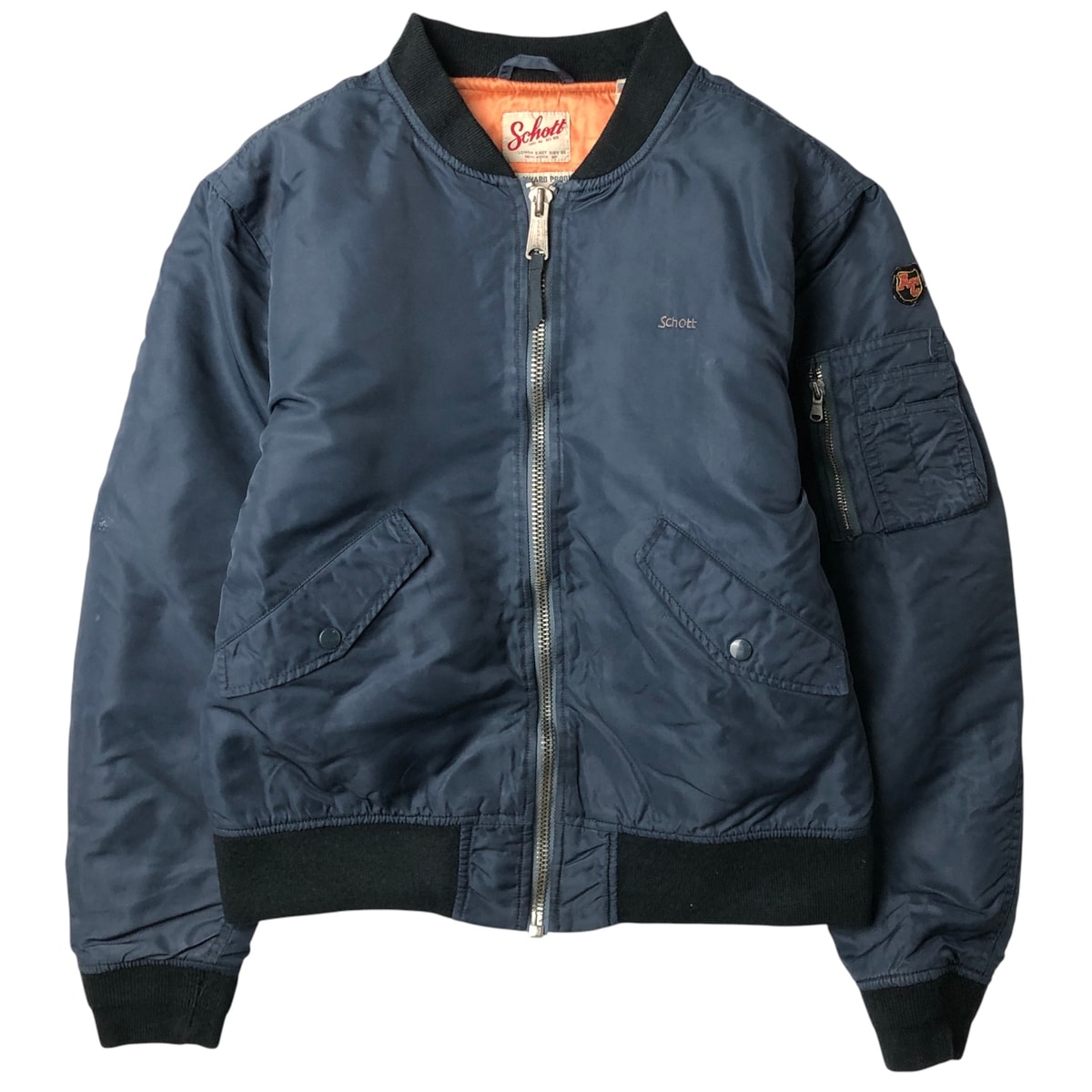 古着 90年代 民間品 ショット SCHOTT AMERICAN COLLEGE 中綿入り ミリタリー フライトジャケット メンズL相当 ヴィンテージ/eaa458749