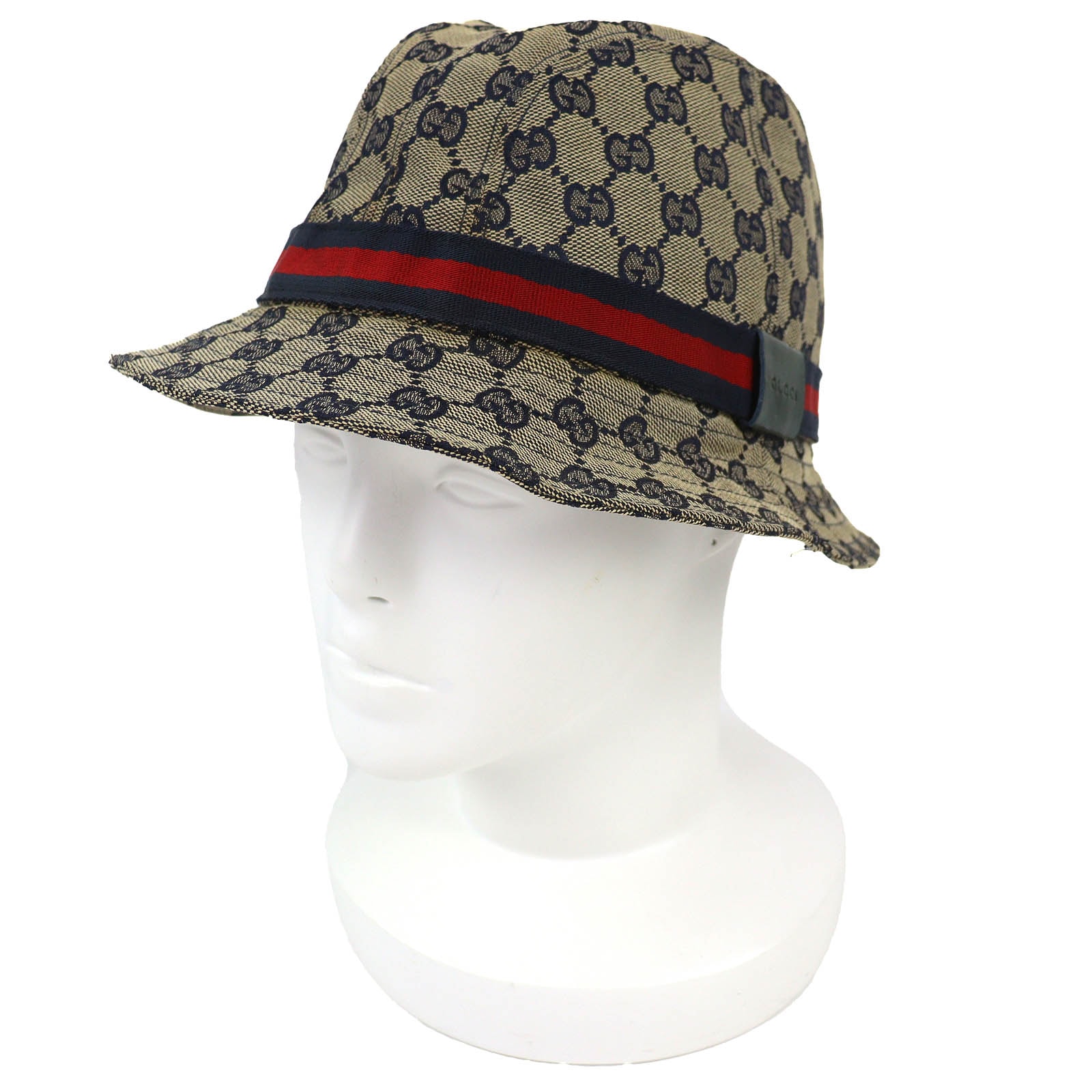 美品 グッチ GGキャンバス バケットハット 帽子 M 030367