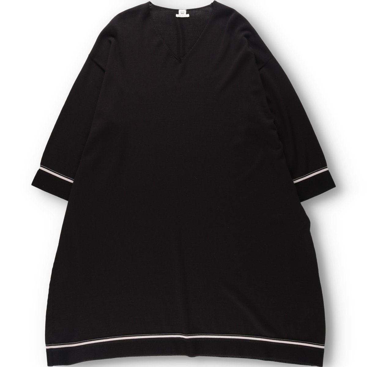 古着 エルメス HERMES PARIS ミモレ丈 ウール 長袖Aラインワンピース イタリア製 レディースM相当/yaa000226