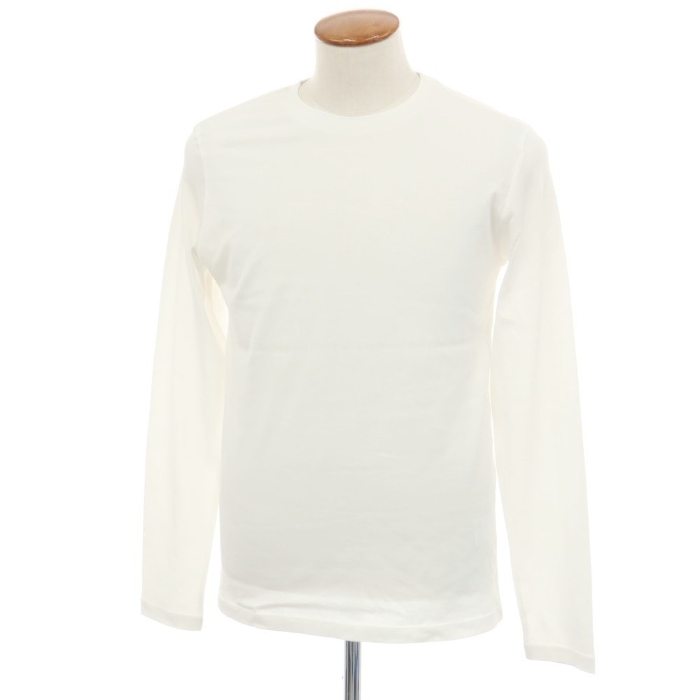 【中古】ジルサンダー JIL SANDER コットン クルーネック 長袖Tシャツ ホワイト【サイズM】【メンズ】