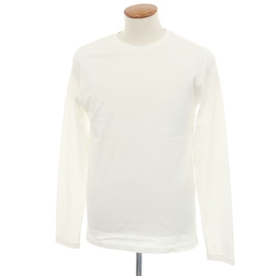【中古】ジルサンダー JIL SANDER コットン クルーネック 長袖Tシャツ ホワイト【サイズM】【メンズ】