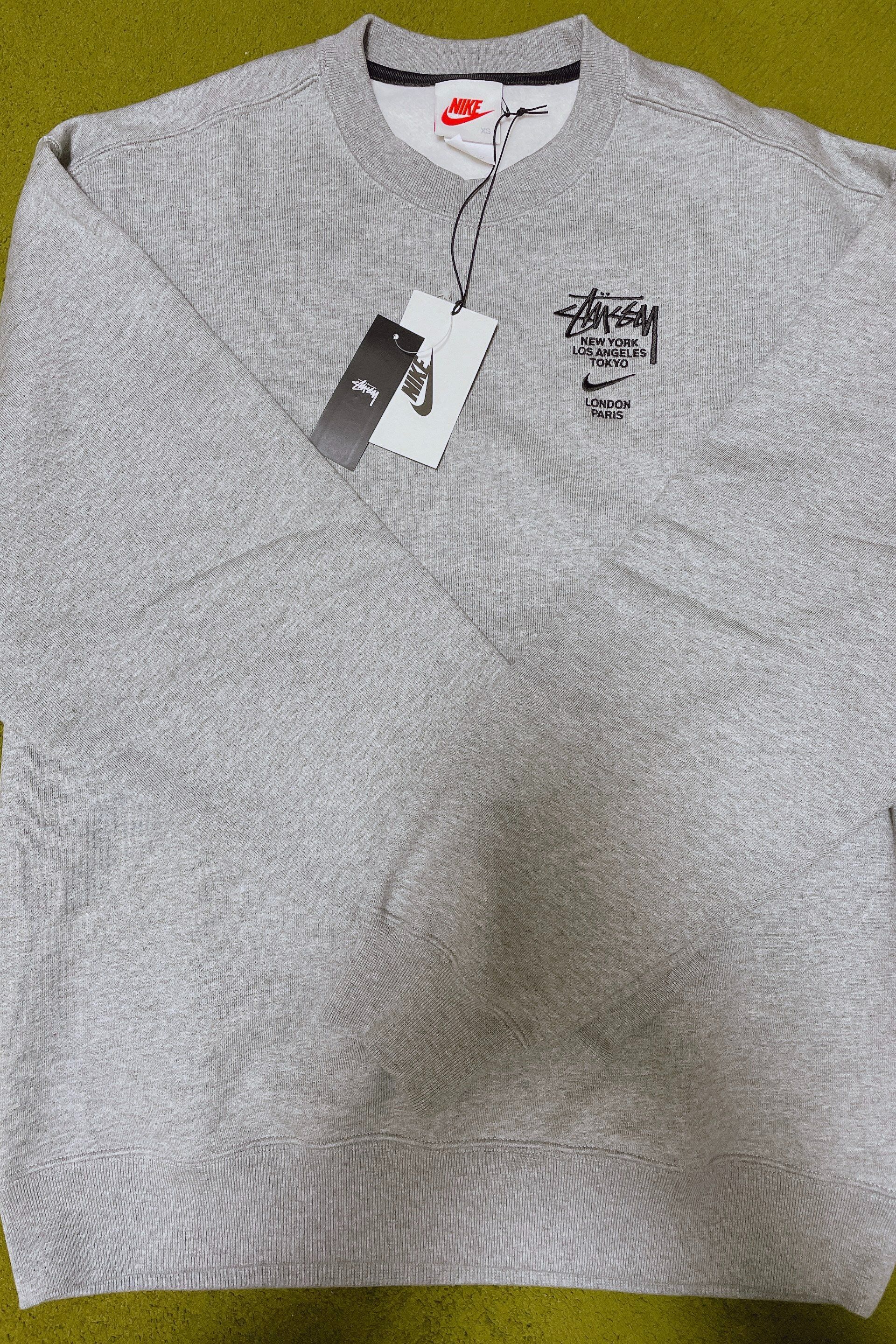 Nike x Stussy International Crewneck Sweatshirt (US Size) "Grey" DC4198-050