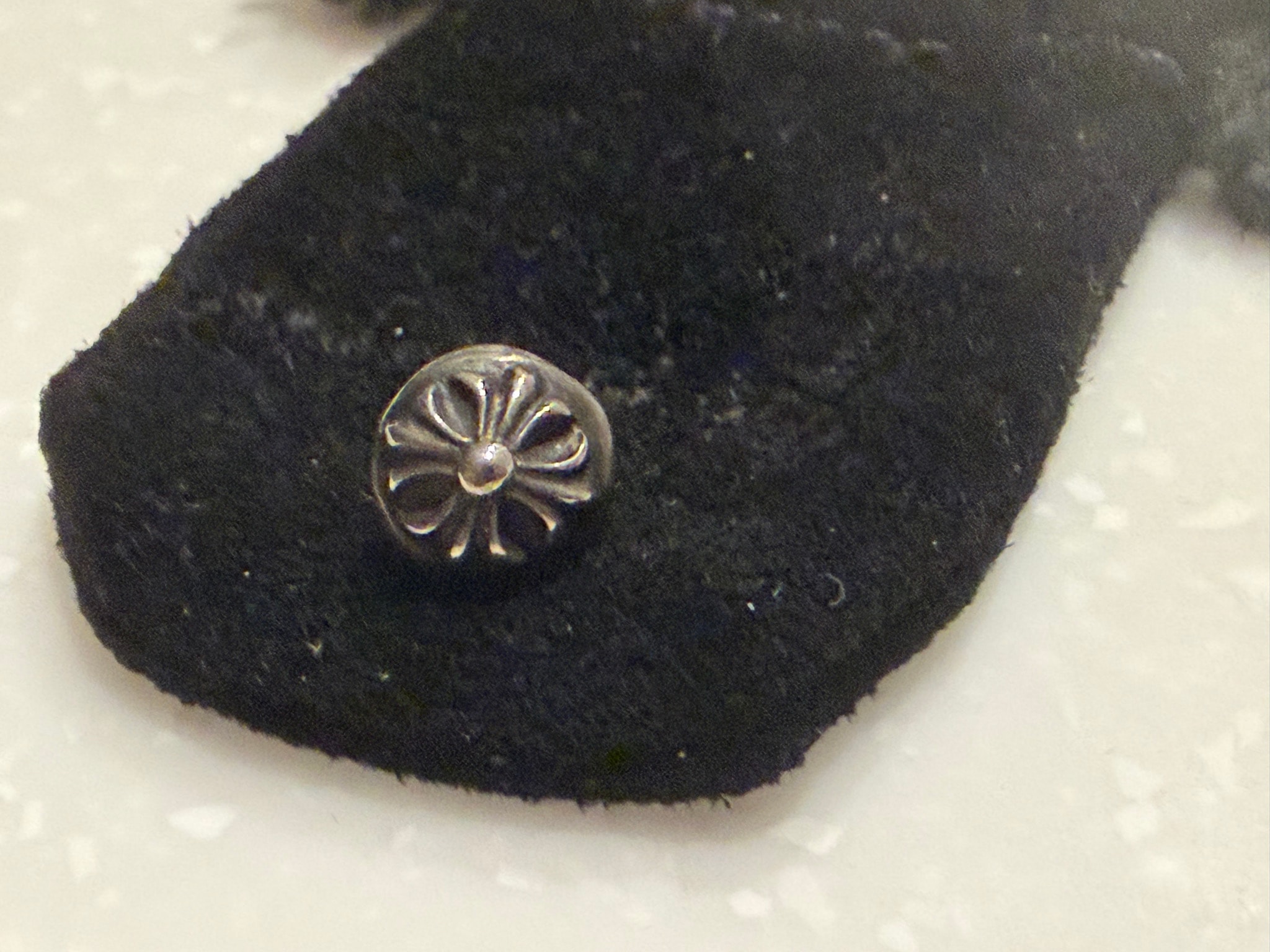 Chrome Hearts Cross Ball Stud Earrings "Silver"