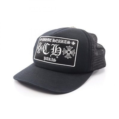 クロムハーツ CHROME HEARTS トラッカーキャップ CHプラス メッシュ キャップ 帽子 コットン / ポリエステル メンズ ブラック系 【中古】