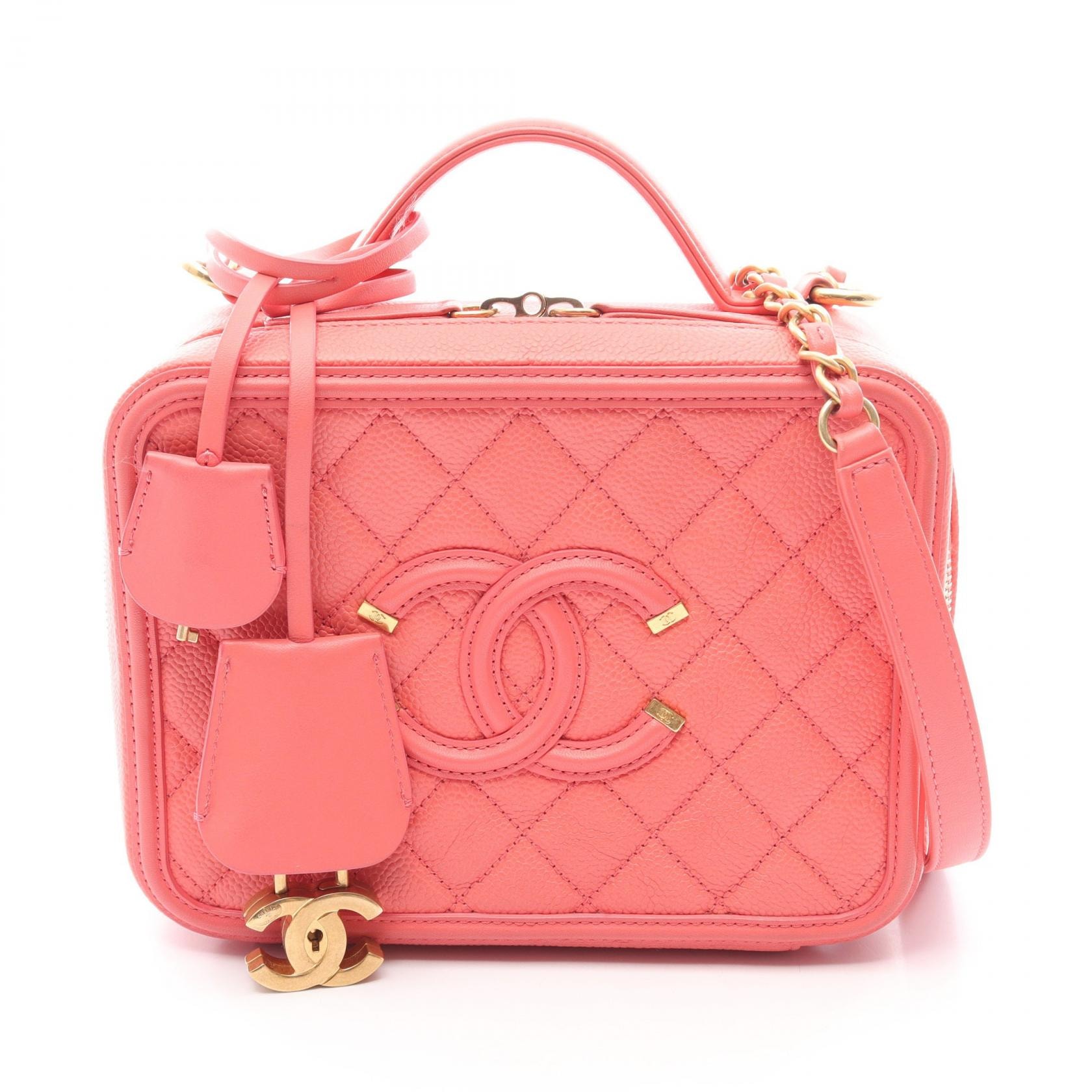 シャネル CHANEL CCフィグリー バニティバッグ 2WAY ショルダーバッグ バッグ キャビアスキン(グレインドカーフ) レディース ピンク系 【中古】