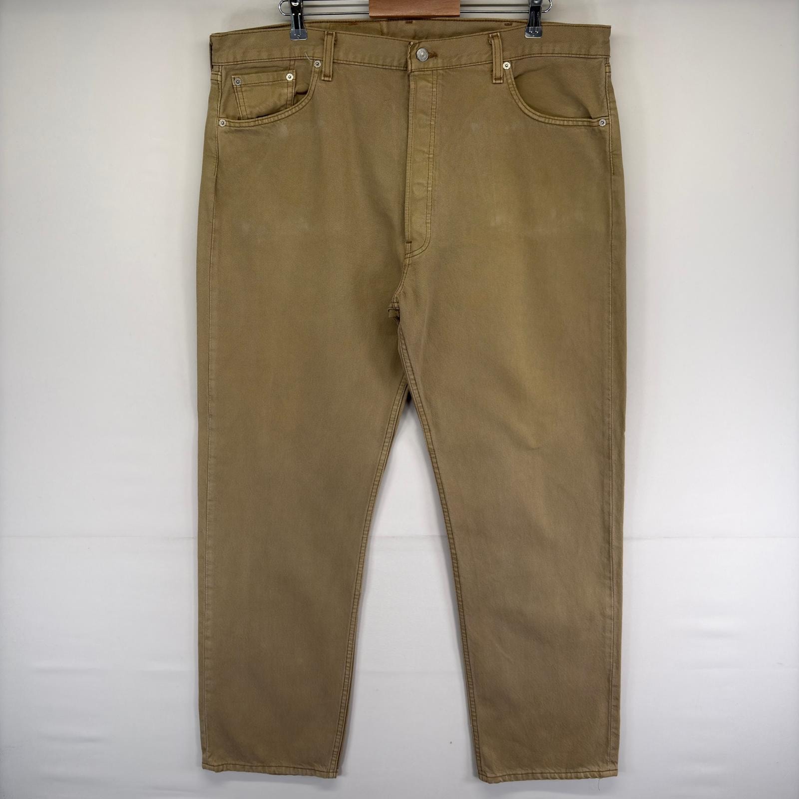 古着 リーバイス Levi's USA製 デニム パンツ 501 ボタンフライ ストレート カラーデニム ジーパン w42 L32  ベージュ系 メンズ