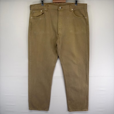 古着 リーバイス Levi's USA製 デニム パンツ 501 ボタンフライ ストレート カラーデニム ジーパン w42 L32 ベージュ系 メンズ