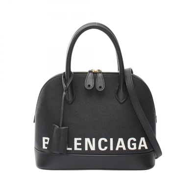 バレンシアガ BALENCIAGA VILLE TOP HANDLE S ヴィル トップハンドル 2WAY ハンドバッグ バッグ レザー レディース ブラック系 550645 【中古】