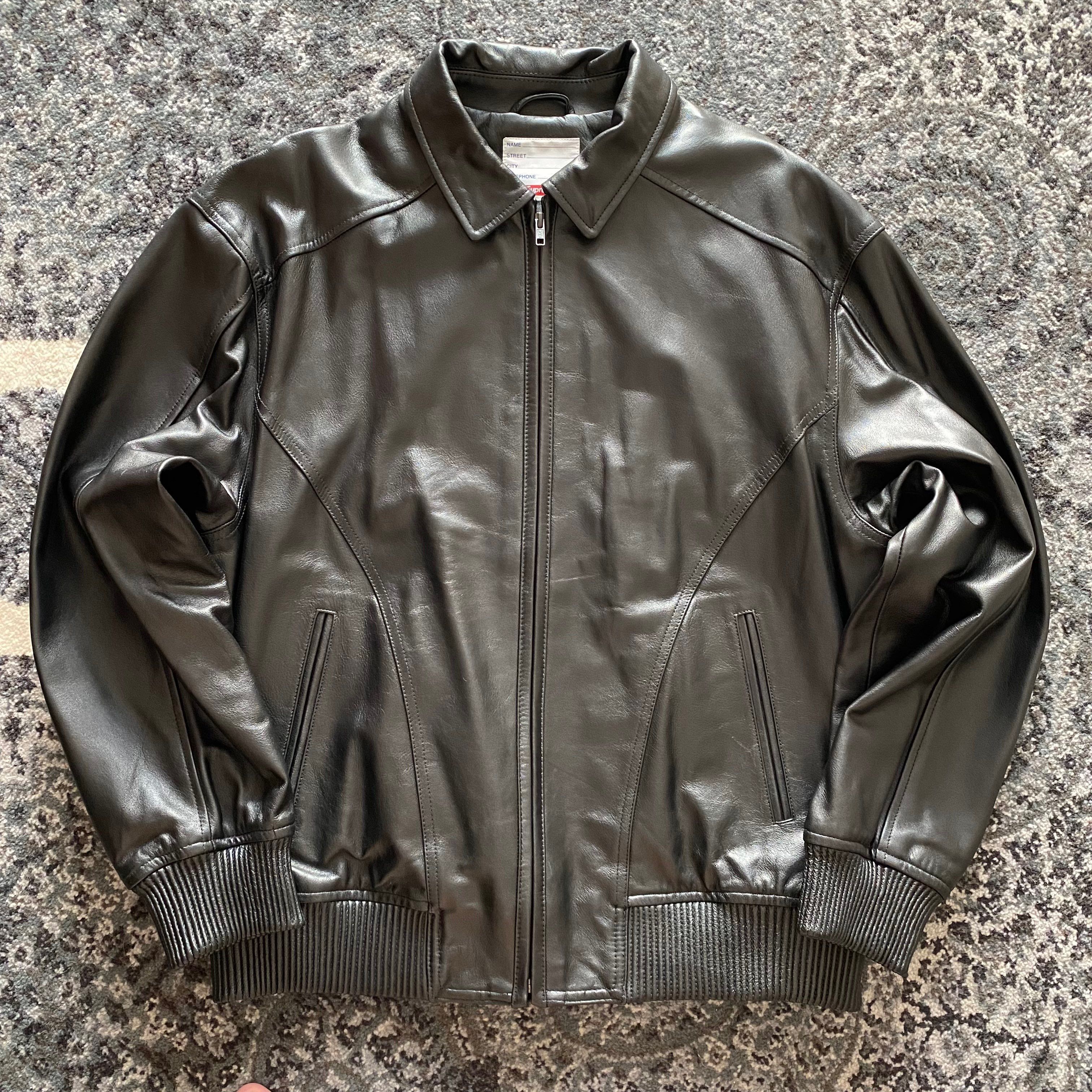 Supreme Studded Arc Logo Leather Jacket "Black"