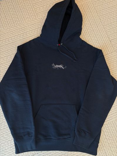 Supreme Tag Logo Hooded Sweatshirt "Navy"