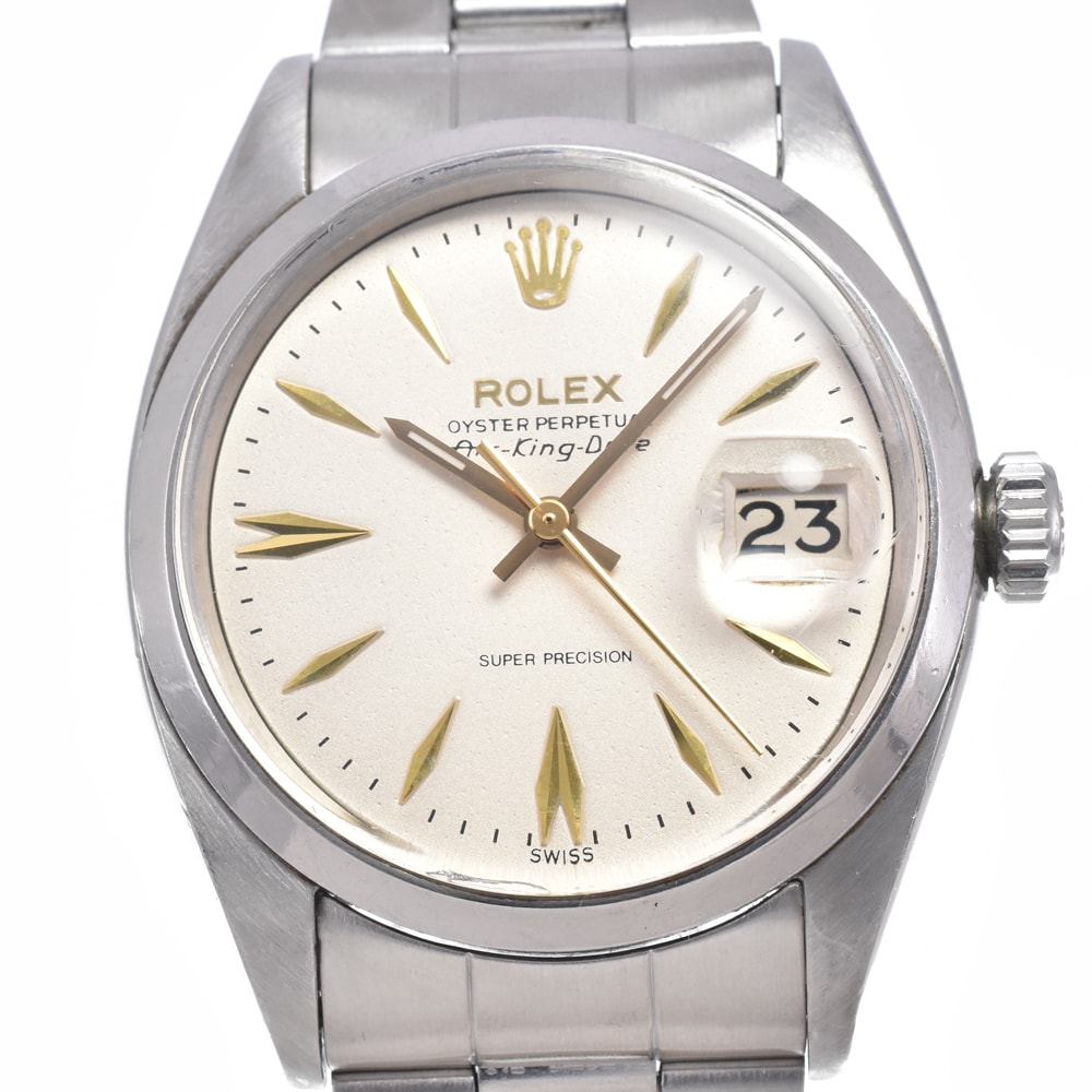 ロレックス ROLEX 5700 ヴィンテージ エアキング オイスターパーペチュアル Cal.1530 シルバー 自動巻き メンズ 良品 腕時計 O#148632