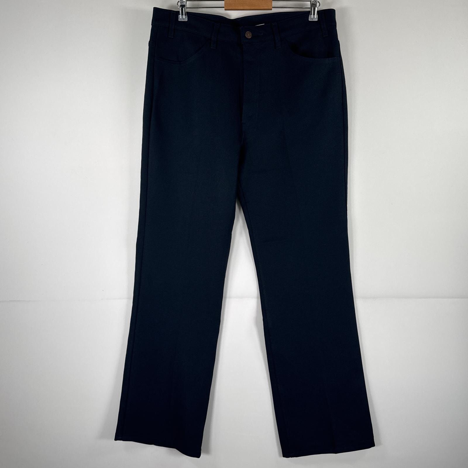 古着 90's/90年代 リーバイス Levi's スラックスパンツ ランチャーパンツ フレア ブーツカット ポリエステル w38 L32  ブラック メンズ