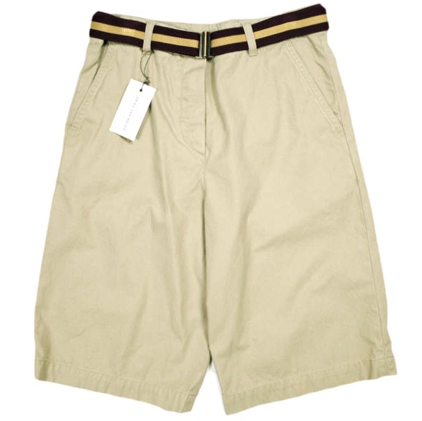 新品 DRIES VAN NOTEN ドリスヴァンノッテン 24SS PULIAN SH BIS 8131 W.W.PANTS ベルテッドツイルショーツ 241-010948-8131-103 34 BEIGE 定価112,200円 チノ ショートパンツ