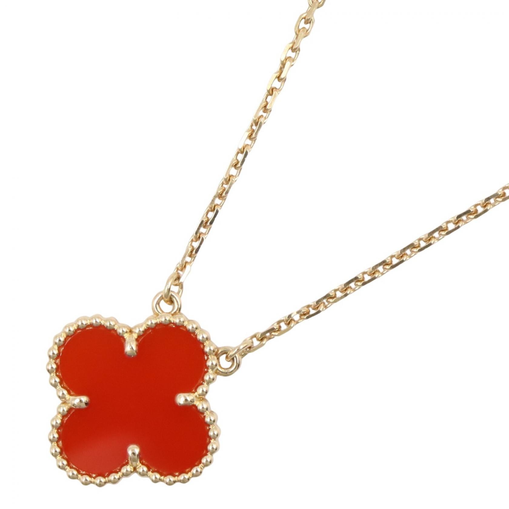 ヴァンクリーフ&アーペル Van Cleef & Arpels ヴィンテージアルハンブラ カーネリアン ネックレス ネックレス ジュエリー K18(イエローゴールド) カーネリアン レディース ゴールド系 / レッド系 VCARD38600