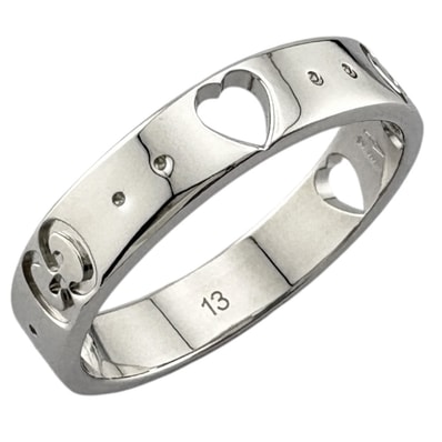 グッチ アイコン アモール リング 指輪 12.5号 18金 K18ホワイトゴールド レディース GUCCI 中古