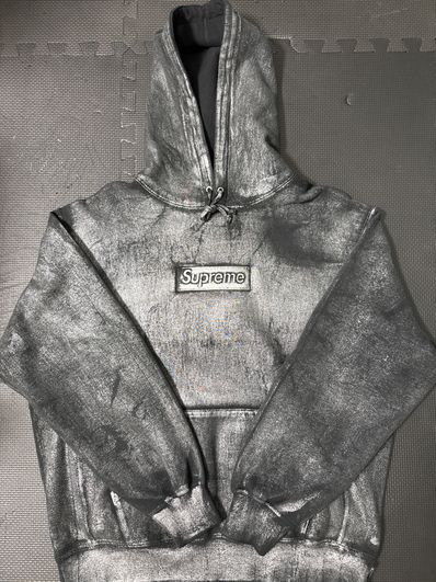 Supreme x MM6 Maison Margiela Foil Box Logo Hooded Sweatshirt "Black"