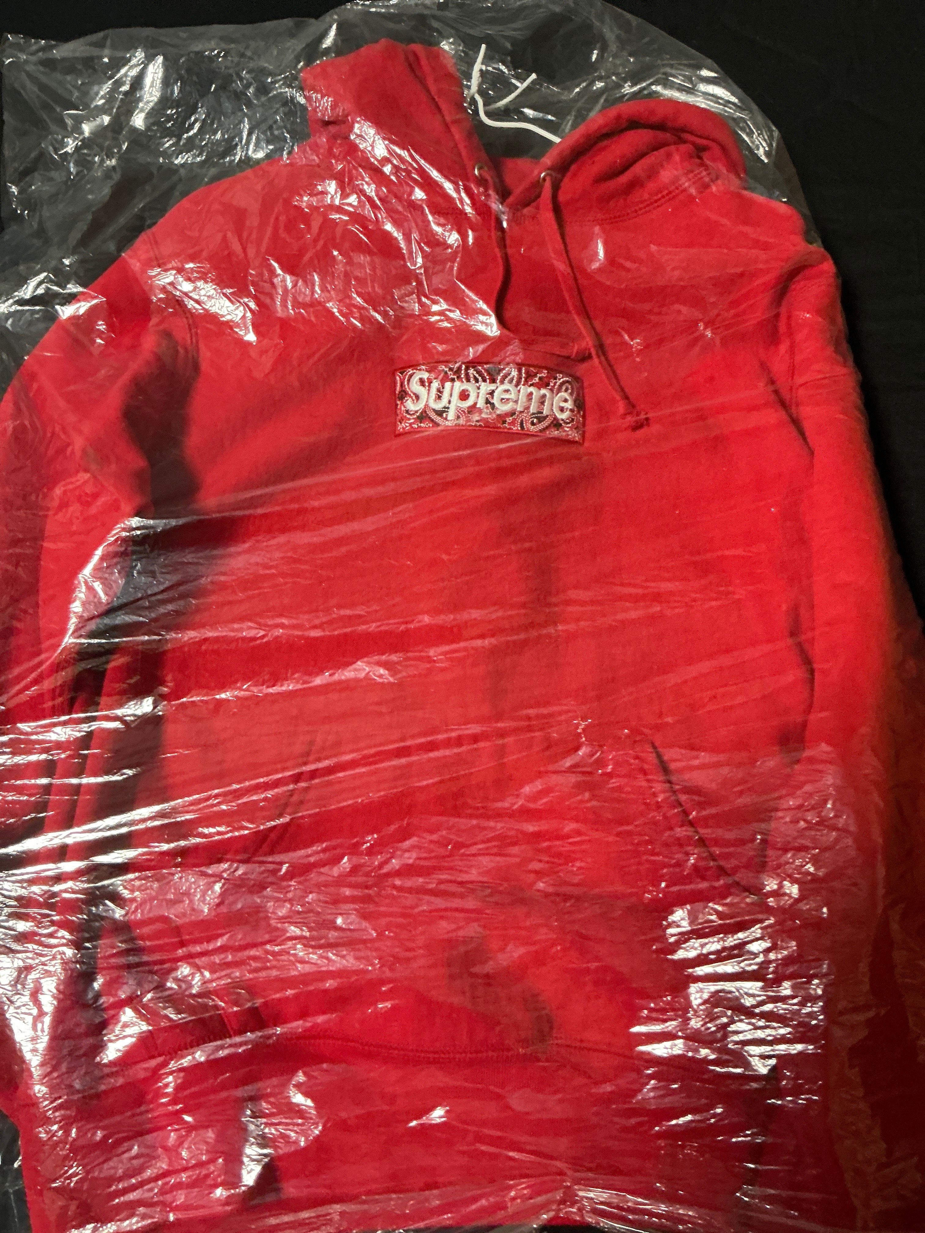 Supreme Bandana Box Logo Hooded Sweatshirt "Red"