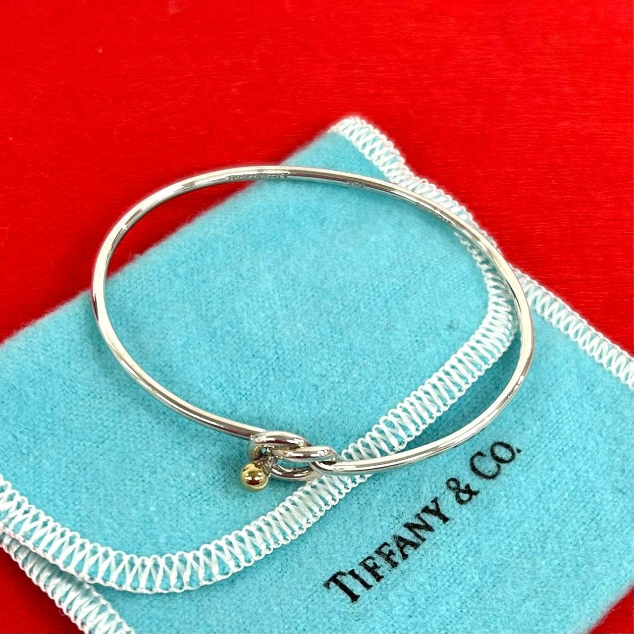 美品✨ティファニー ラブノット シルバー925 k18 ブレスレット B (目立った傷や汚れなし)】TIFFANY&Co. ティファニー ラブノット