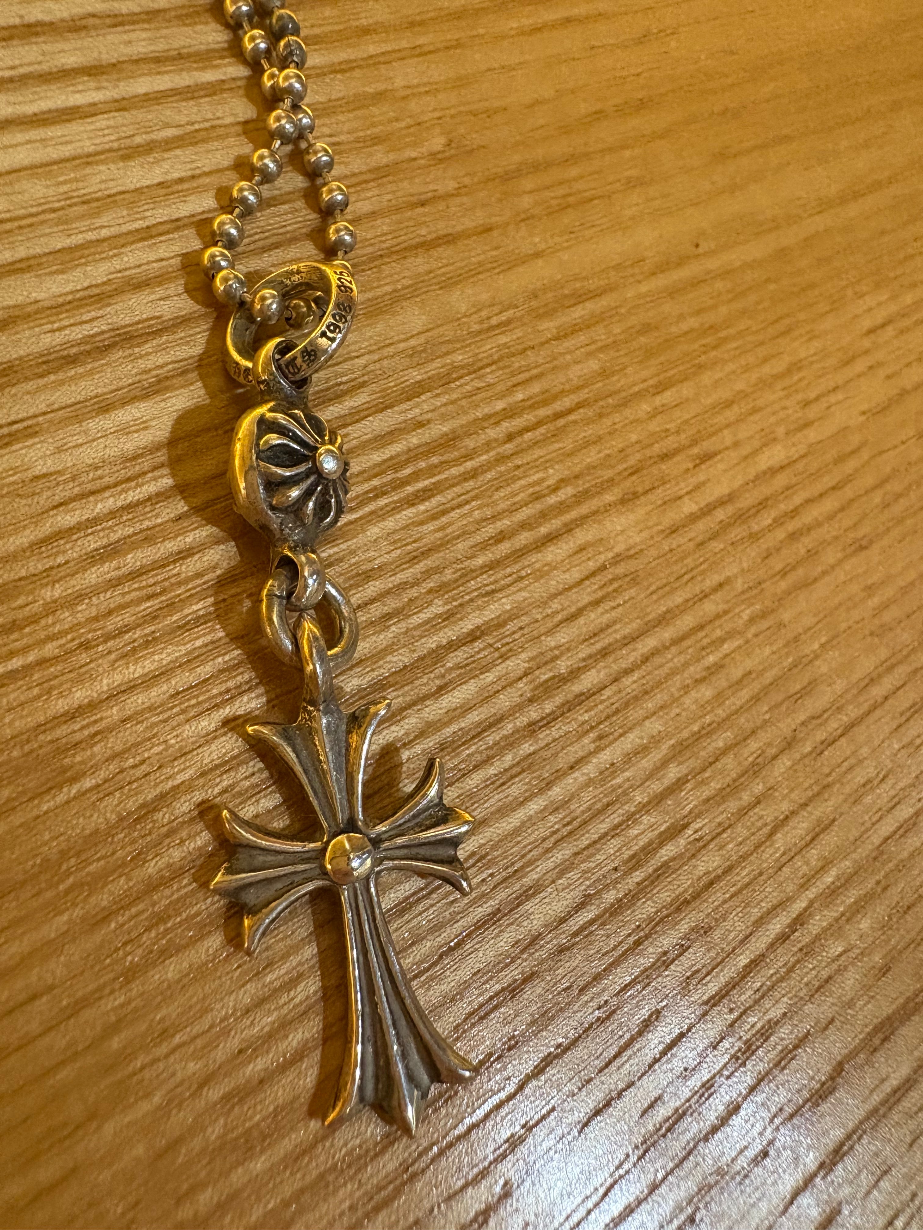 Chrome Hearts 1 Ball Tiny CH Cross Charm "Silver"