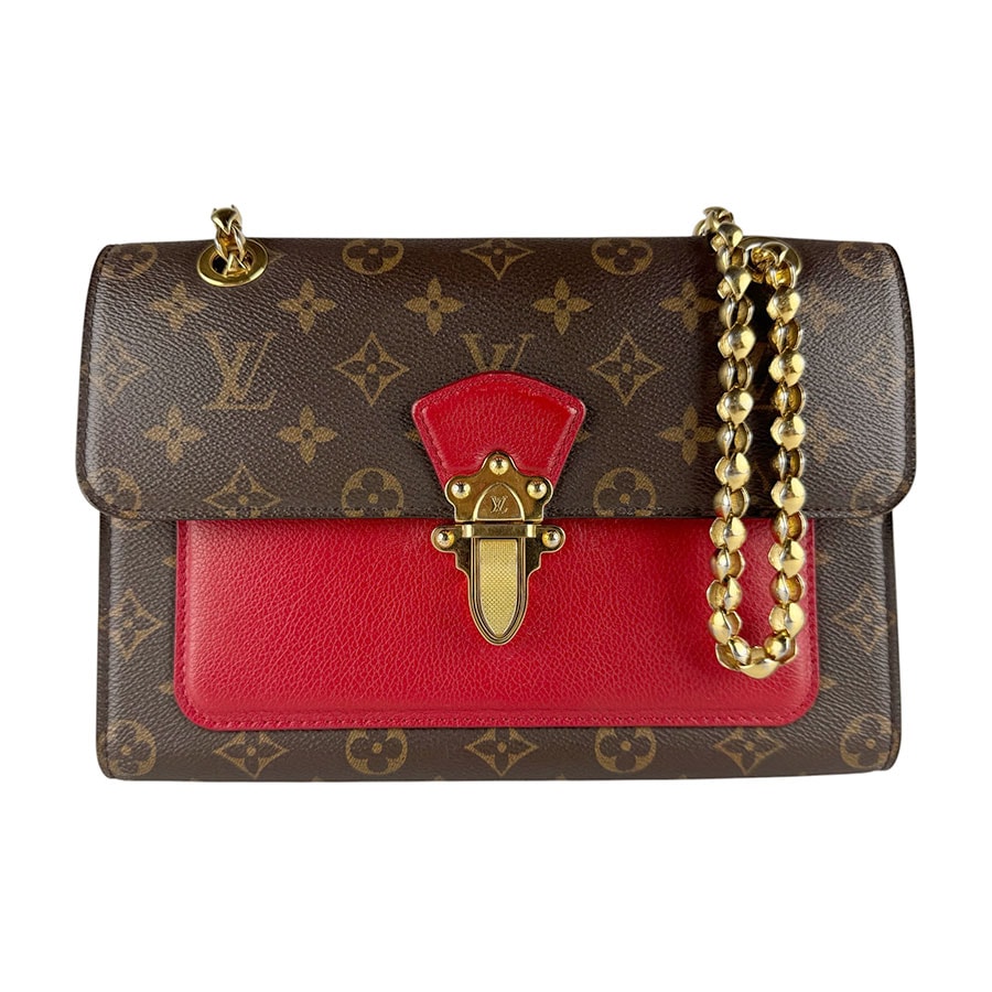ルイ ヴィトン LOUIS VUITTON ショルダーバッグ モノグラム ヴィクトワール モノグラムキャンバス ブラウン/レッド レディース M41731【中古】 z10217