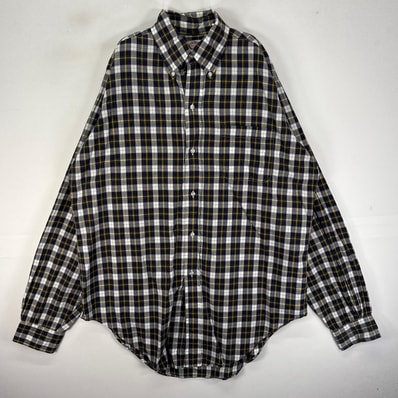 古着 60's~70's/60年代~70年代 ヴィンテージ ブルックスブラザーズ Brooks Brothers 長袖シャツ メーカーズ 6ボタン M ネイビー系 チェック メンズ