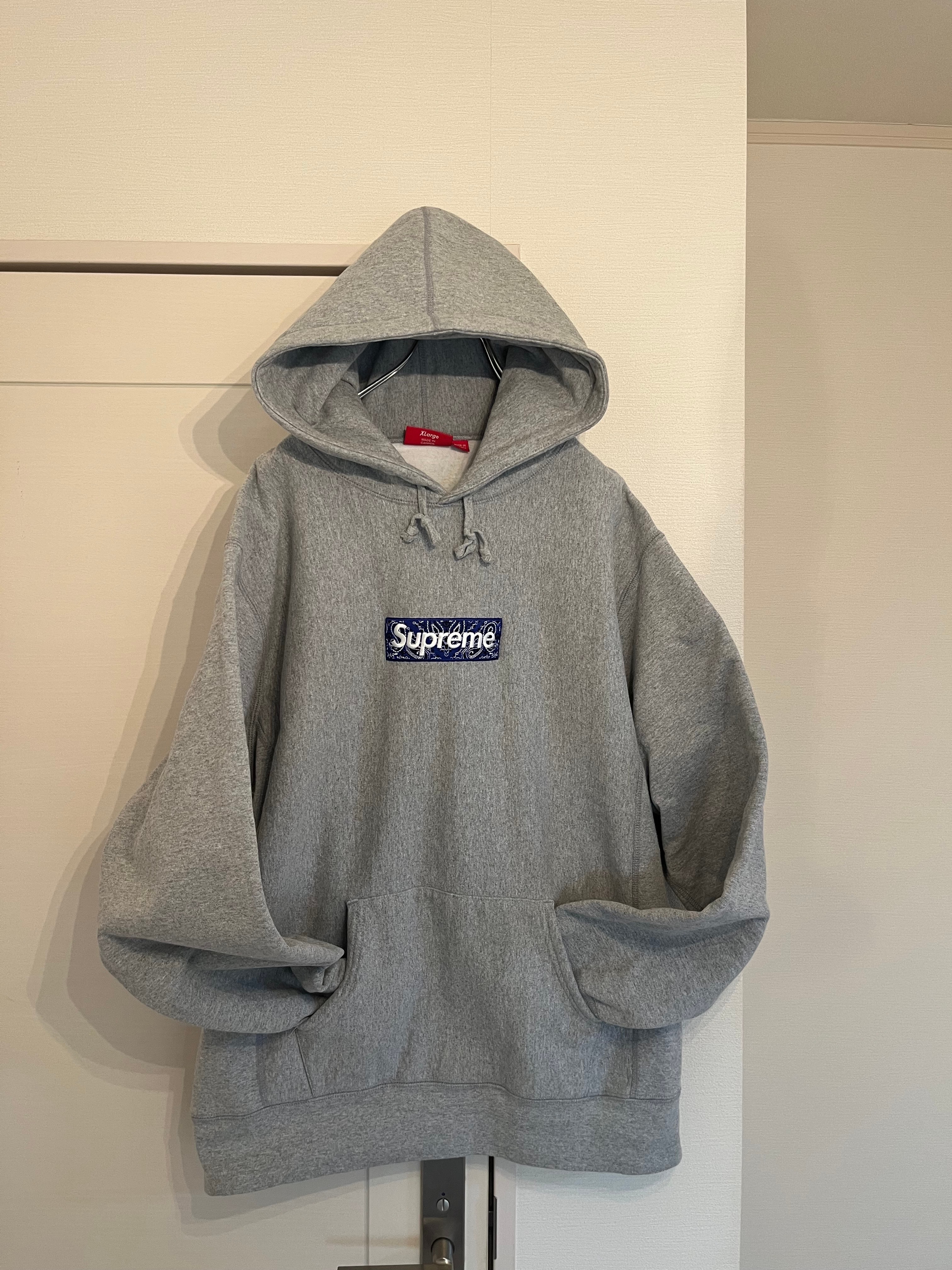 Supreme Bandana Box Logo Hooded Sweatshirt "Grey"