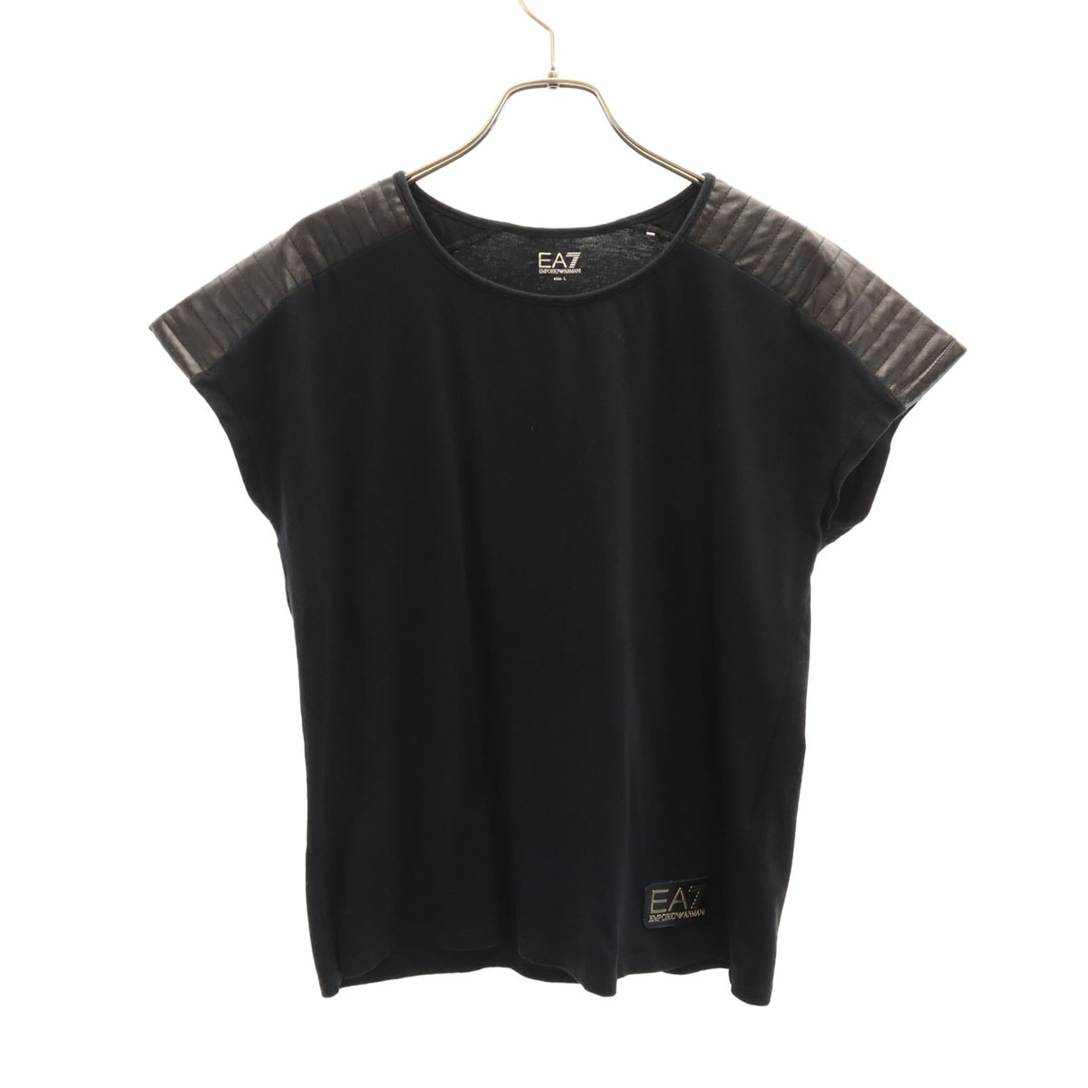 Emporio Armani エンポリオアルマーニ ポルトガル製 フレンチスリーブ カットソー L ブラック