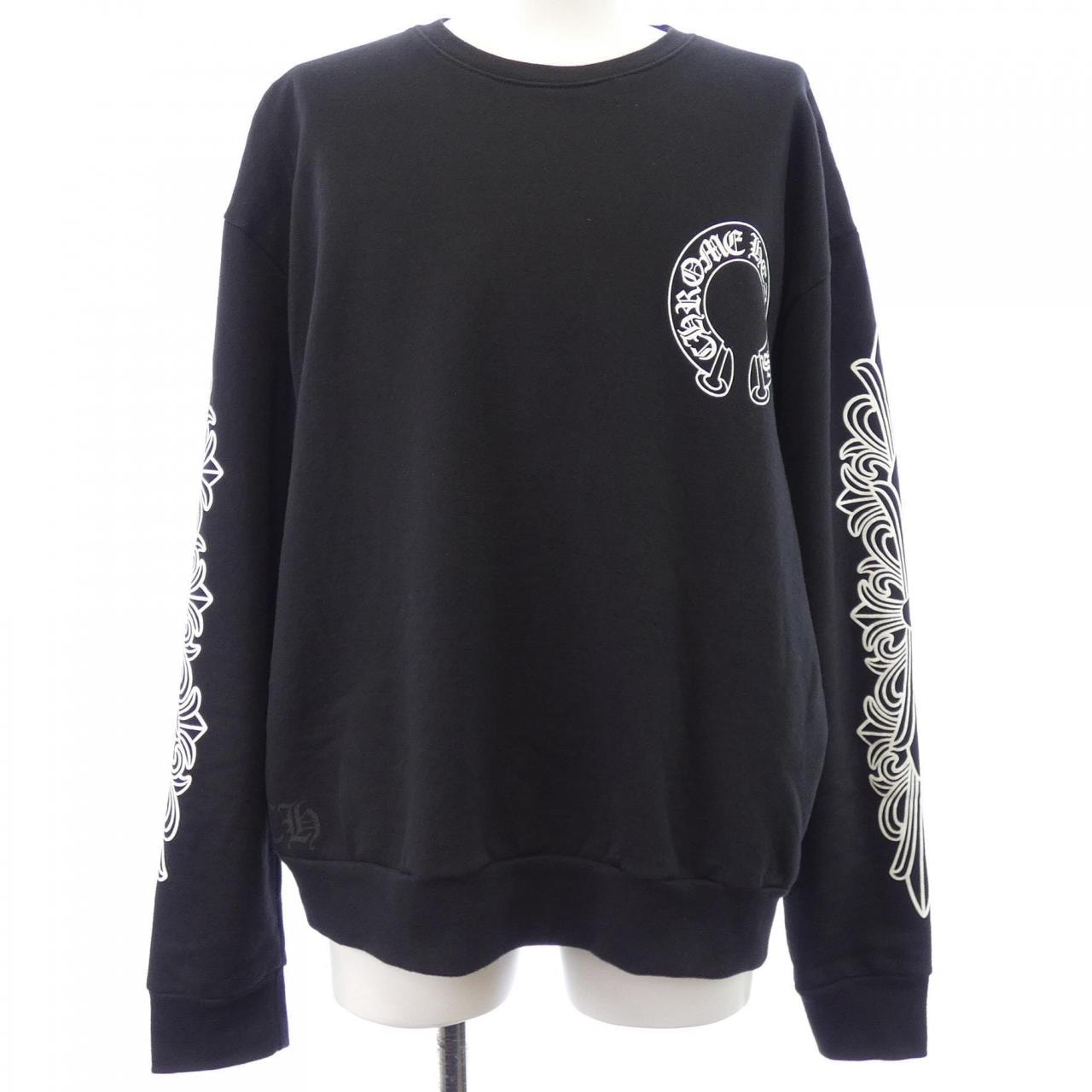 Chrome Hearts Floral Cross Horseshoe Back Print Sweatshirt "Black"