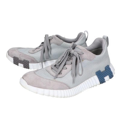 エルメス バウンシング グレー スエードレザー スニーカー 41.5