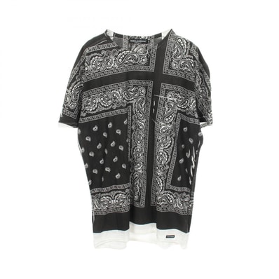 ドルチェアンドガッバーナ DOLCE & GABBANA バンダナ柄 ポケット付き 半袖Tシャツ 衣料品 トップス コットン メンズ ブラック系 / ホワイト系 【中古】