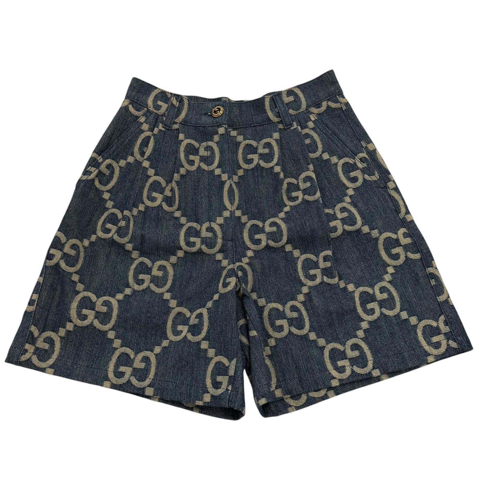 極美品 グッチ ショートパンツ インディゴ レディース 38 678807