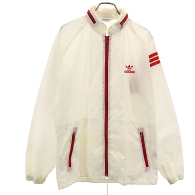 adidas アディダス 70s ヴィンテージ ナイロンジャケット L アイボリー デサント