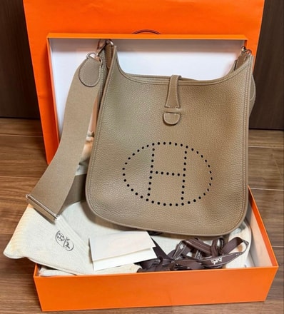 新品未使用 HERMES エブリン29 PM エトゥープ シルバー金具 G刻印 056277CK