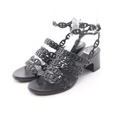 エルメス HERMES ロマンツァ サンダル 靴 レザー レディース ブラック系 【中古】