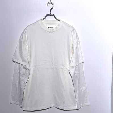 JIL SANDER FW24 Loose Fit Layered Long Sleeve White