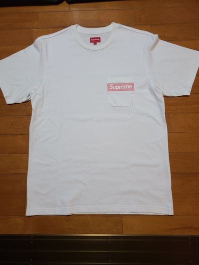 Supreme Mesh Stripe Pocket Tee "White"