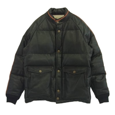 TENDERLOIN テンダーロイン ジャケット T-RACING LEATHER レザー ダウンジャケット ブラック系【中古】