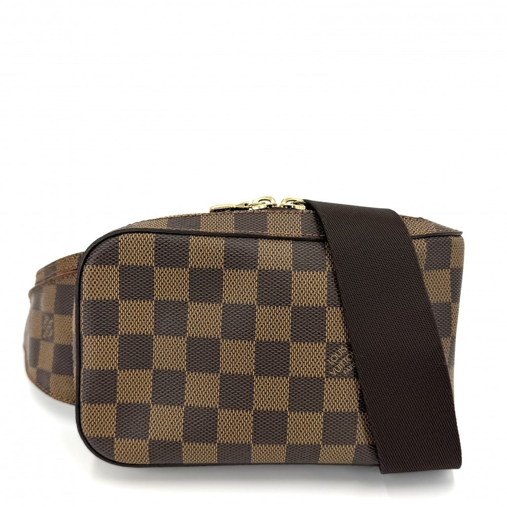 LOUIS VUITTON ルイヴィトン ボディバッグ ジェロニモス ウエストポーチ 肩掛け 斜め掛け Geronimos  N51994 ダミエキャンバス    ブラウン 茶 ゴールド金具 メンズ【中古品】