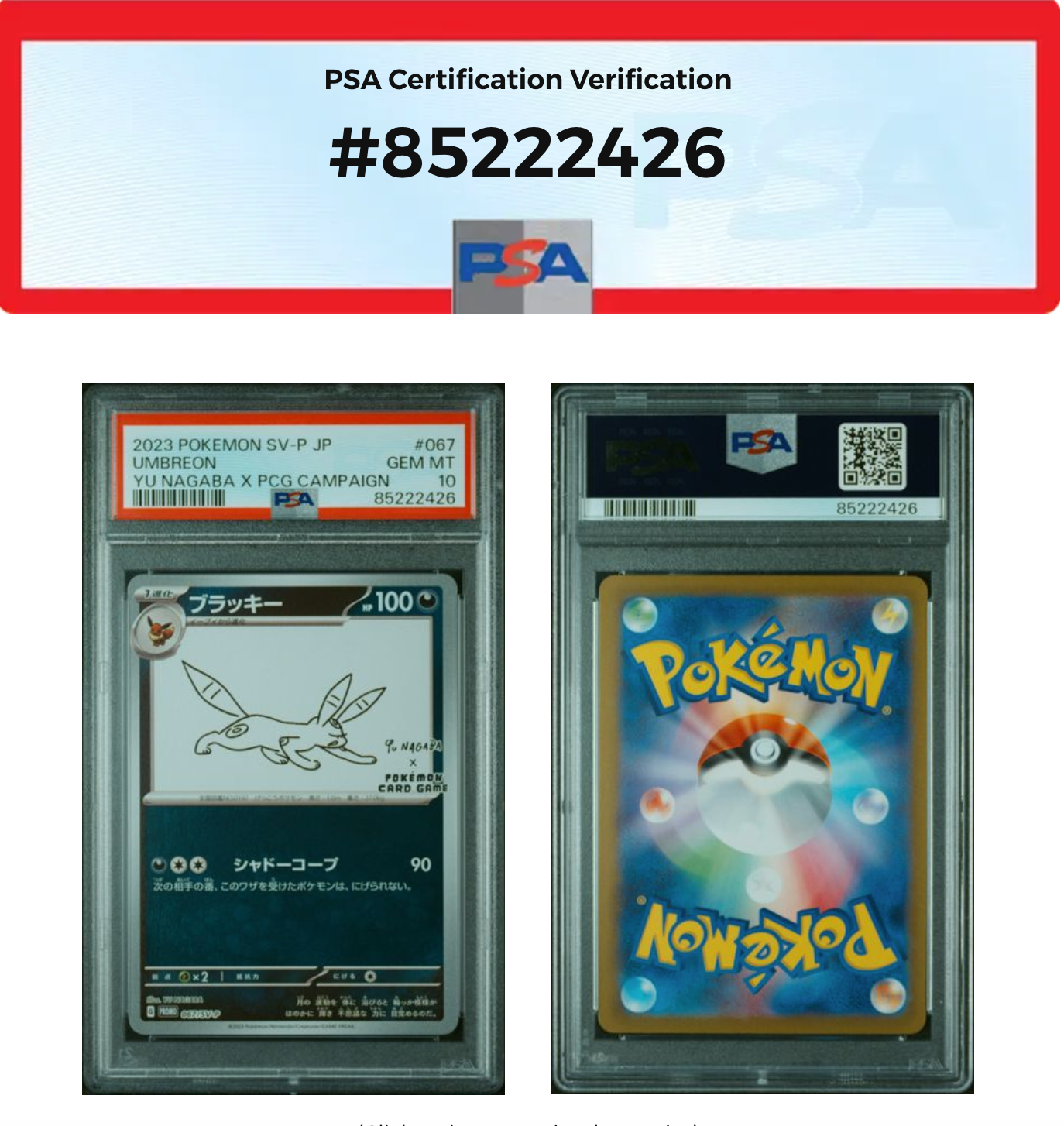 ブラッキー: プロモ (ナガバブラッキー) [SV-P 067](「YU NAGABA×ポケモンカードゲーム」プロモーションカード「SV-P」)
