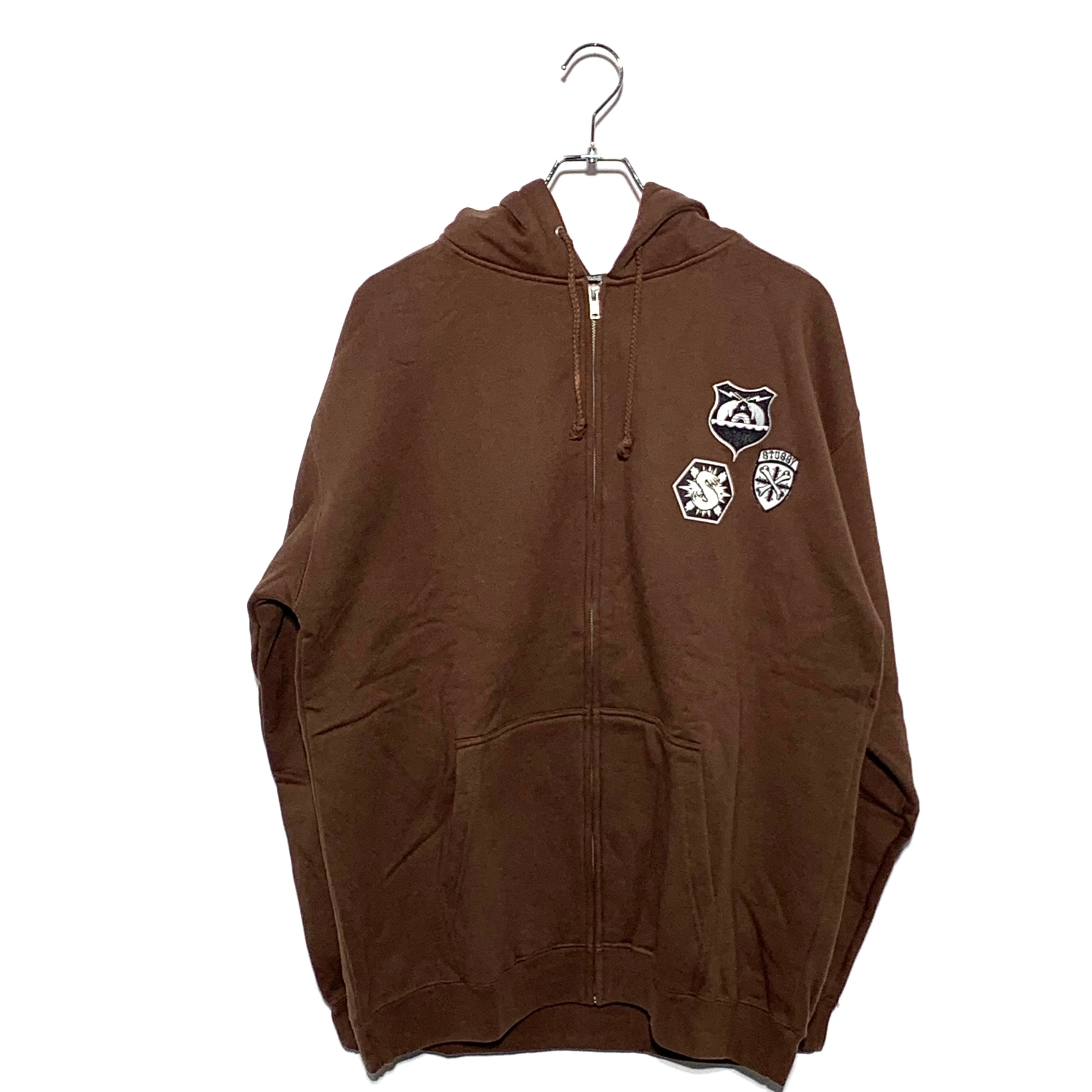 STUSSY SLogo ZipUp Hoodie Brown